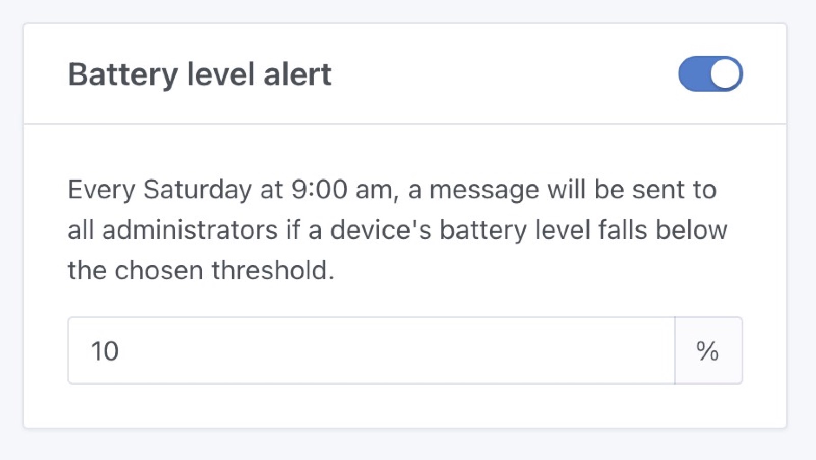 Battery alert