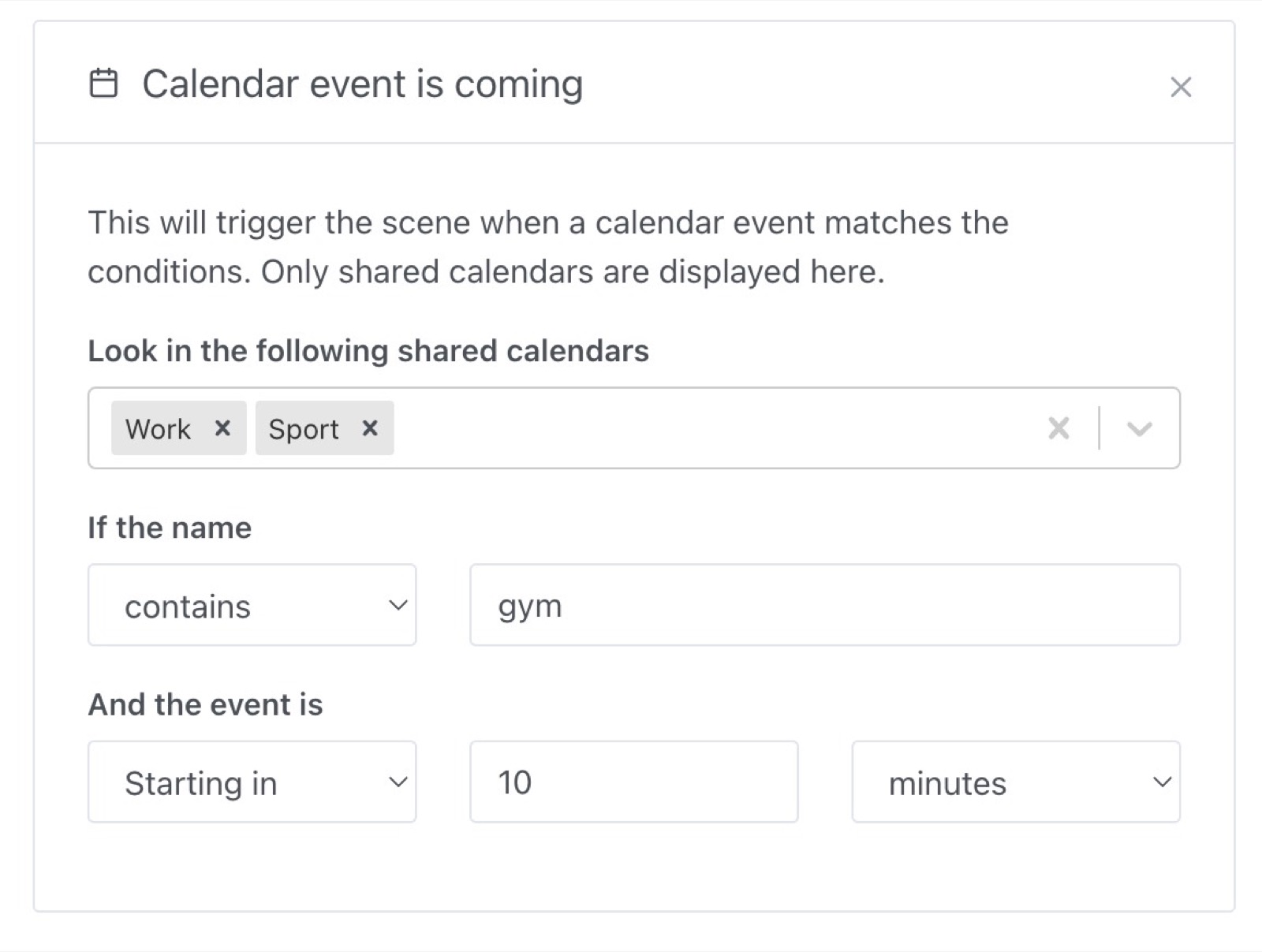 Calendar event is coming trigger