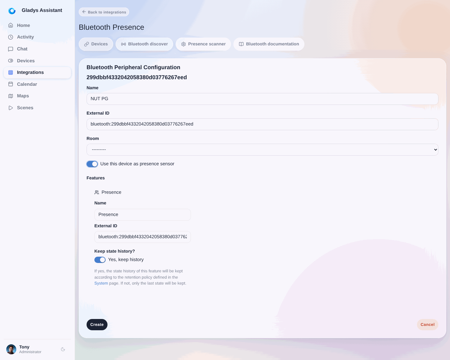 Configure bluetooth device