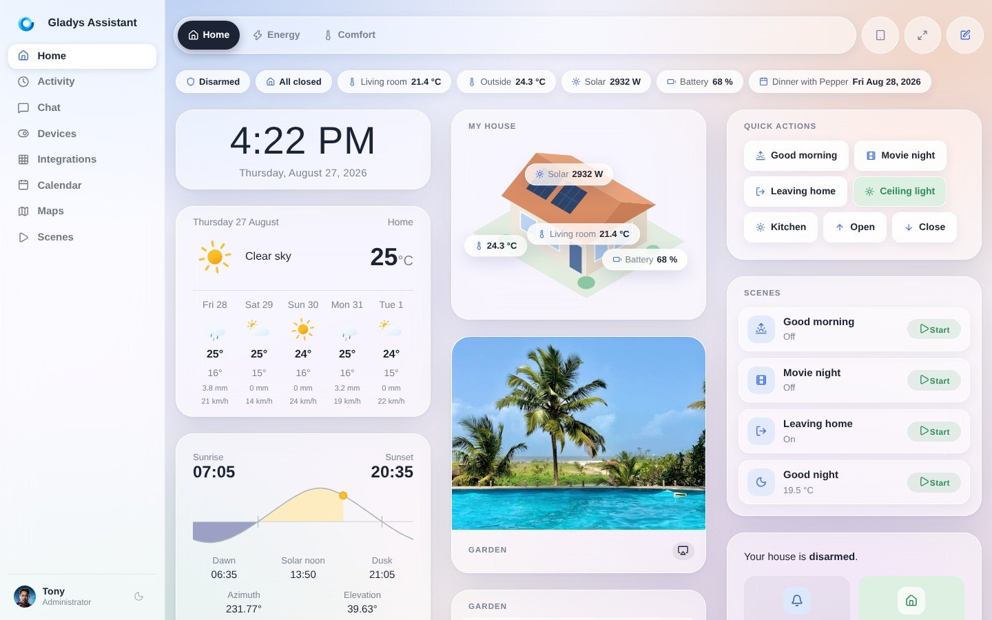 Configure OpenWeather in Gladys Assistant