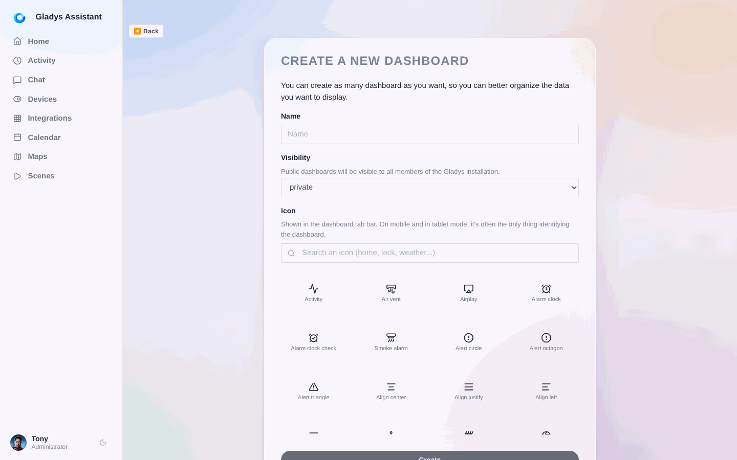 Create a dashboard