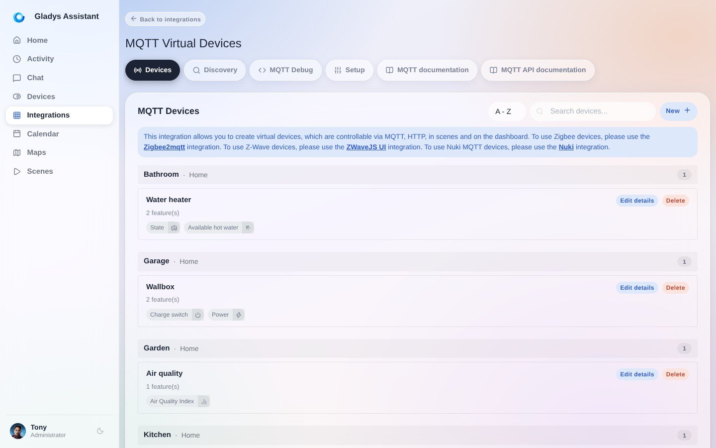 Create a MQTT device in Gladys Assistant