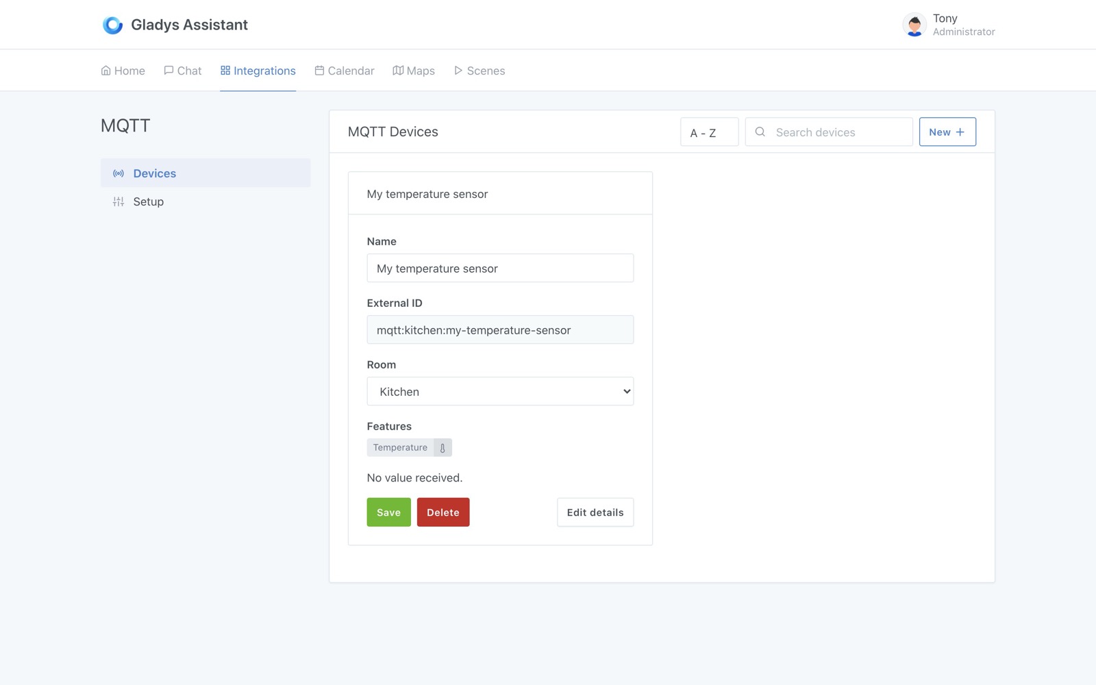 Create a MQTT device in Gladys Assistant