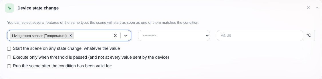 Trigger a scene when a device's state changes