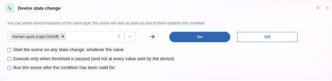 Trigger a scene when a device's state changes