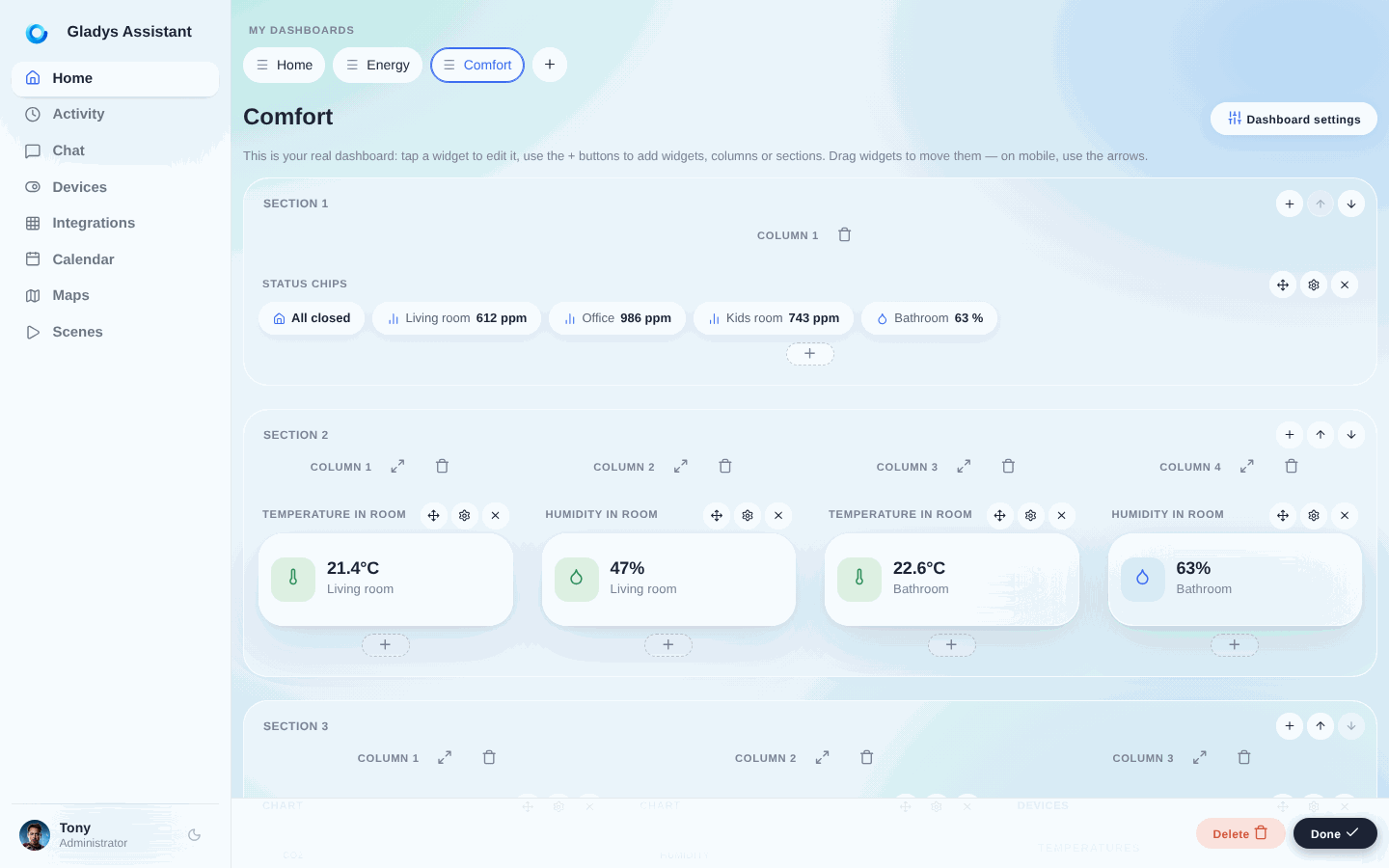 edit dashboard