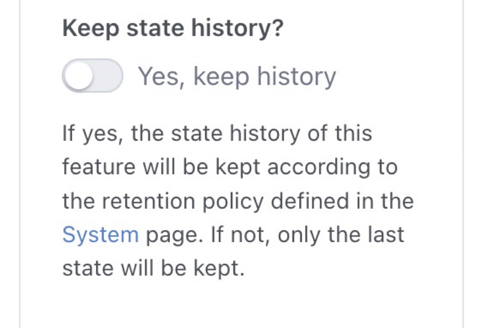 Keep state history