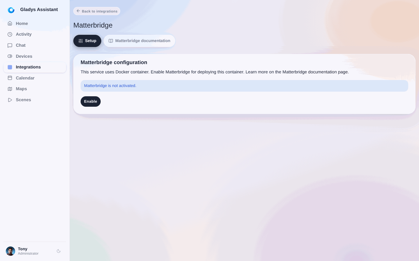 Enable Matterbridge