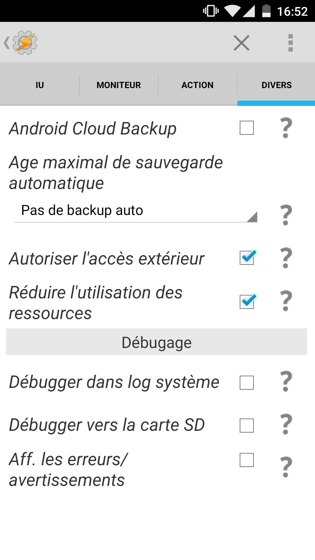 Screenshot Android tasker