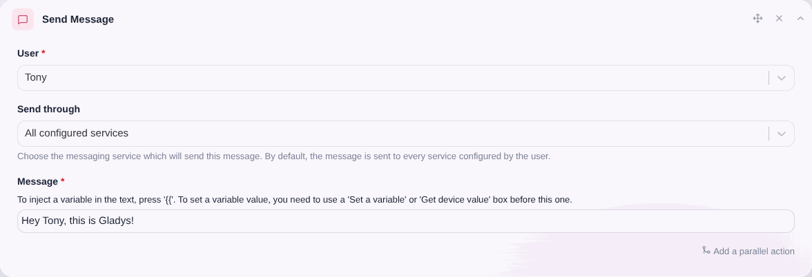 Send message