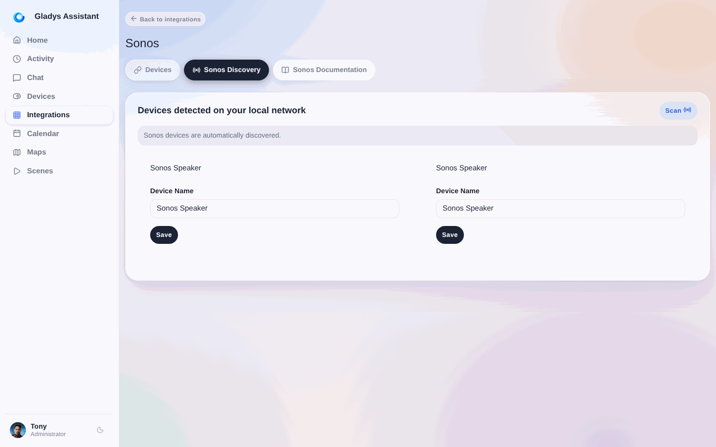 Sonos device discovery