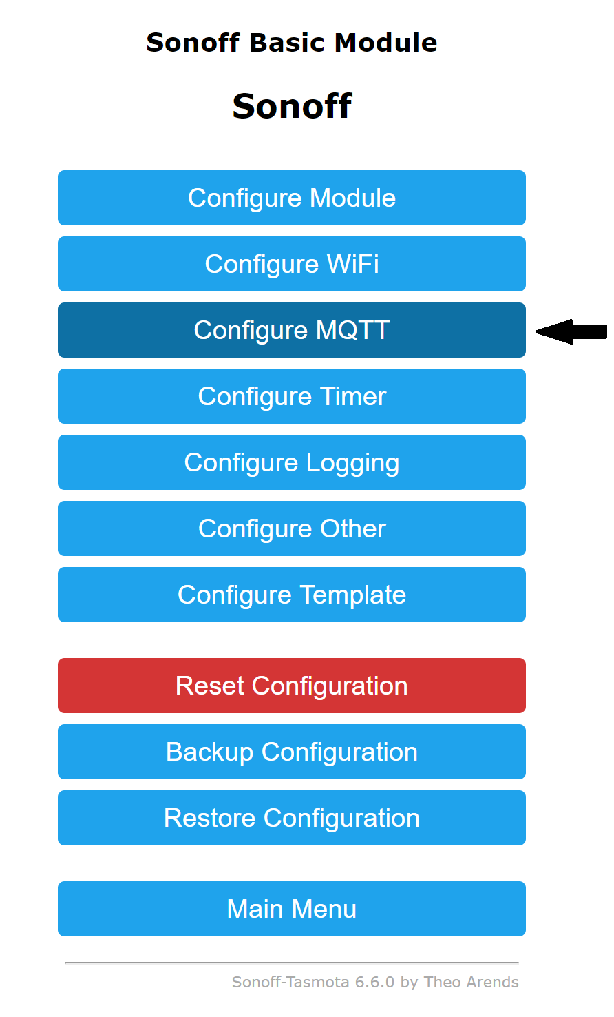 Tasmota configuration