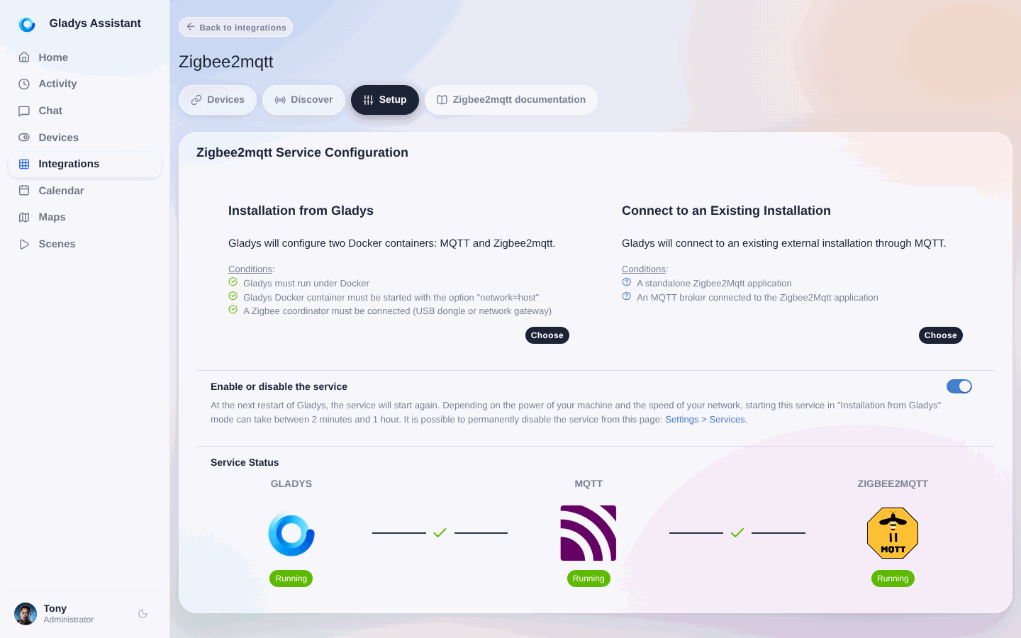 Zigbee2Mqtt services status