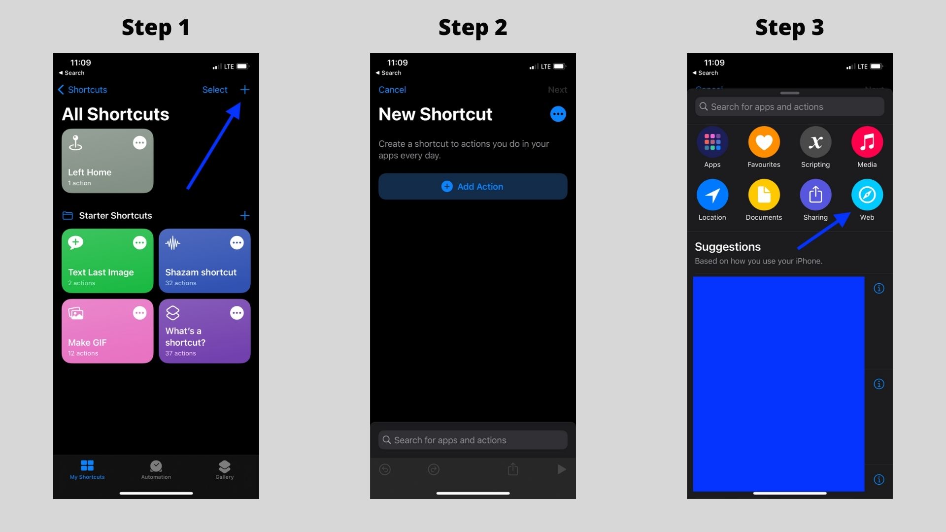 iOS-Kurzbefehl für die Open API von Gladys Plus