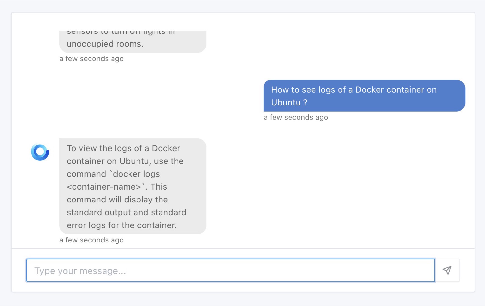 Docker-Logs – Gladys und GPT-3