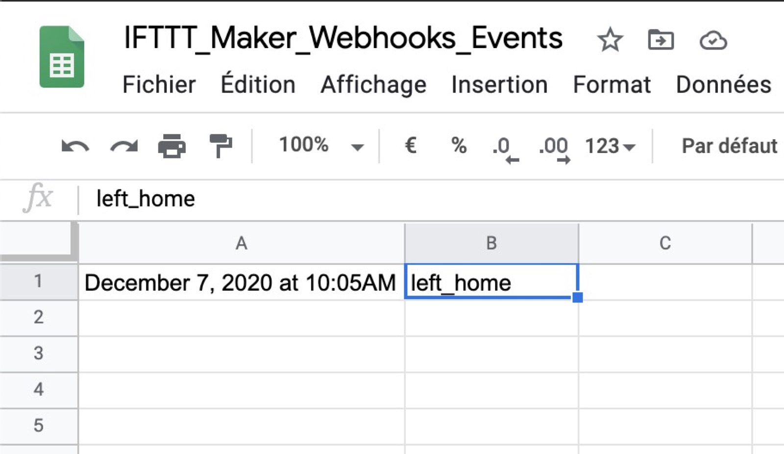 Ergebnis in Google Sheets