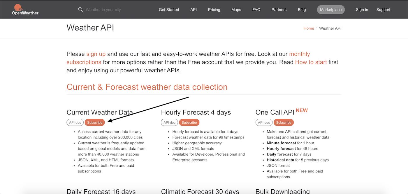 Crear una cuenta en OpenWeather