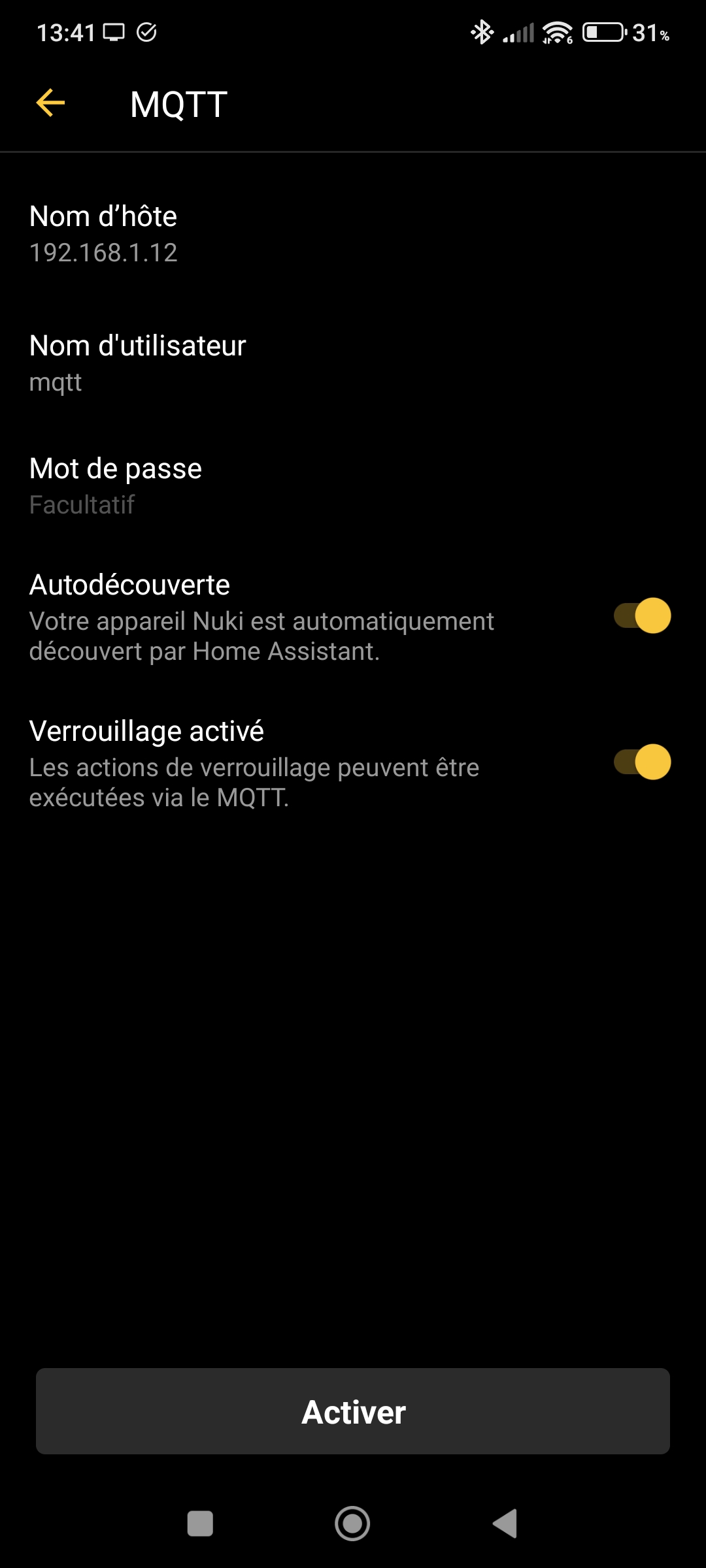 Aplicación Nuki MQTT