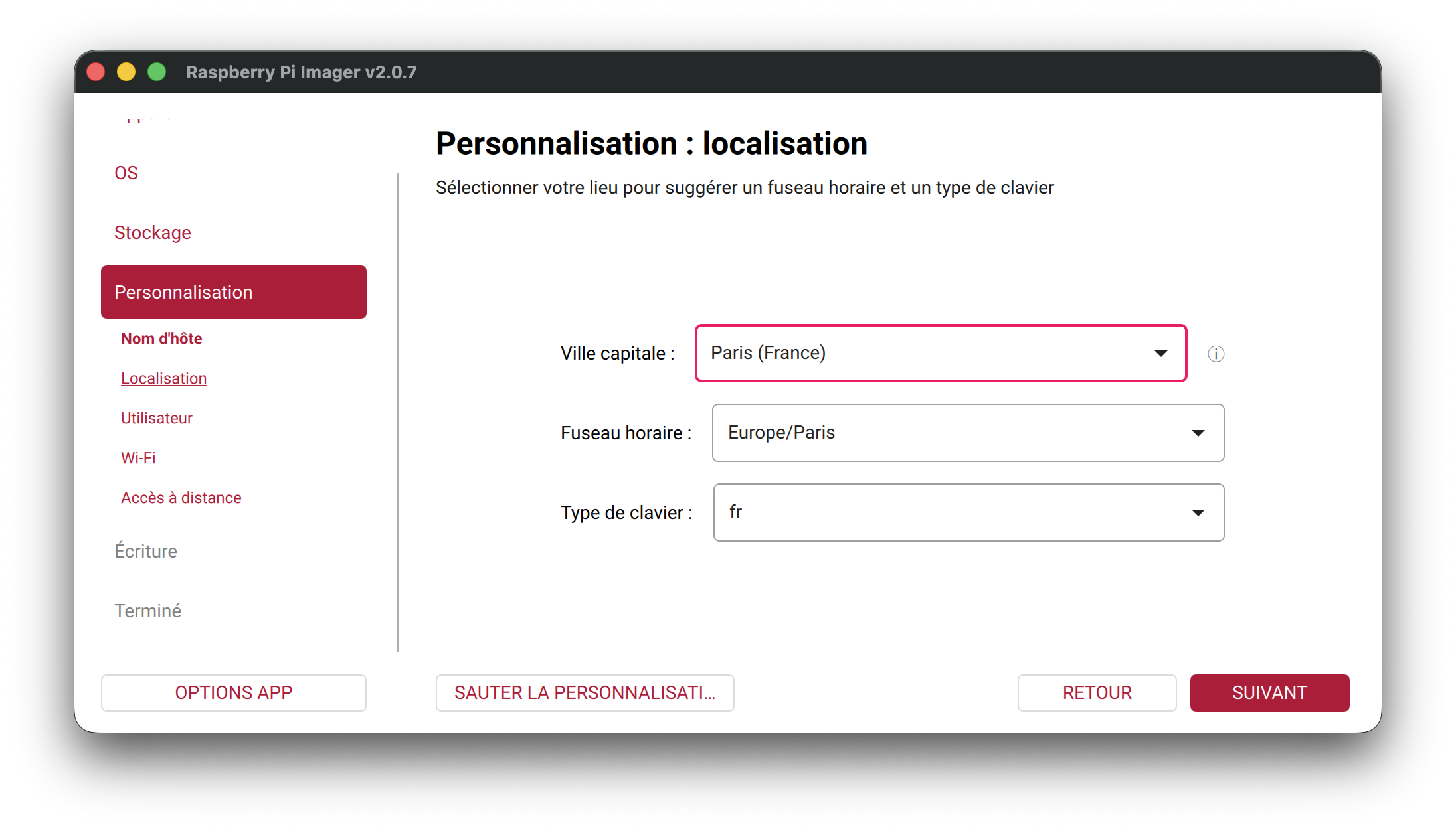 Configurar la localización