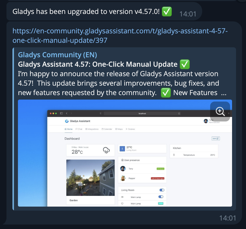 Notificación de actualización