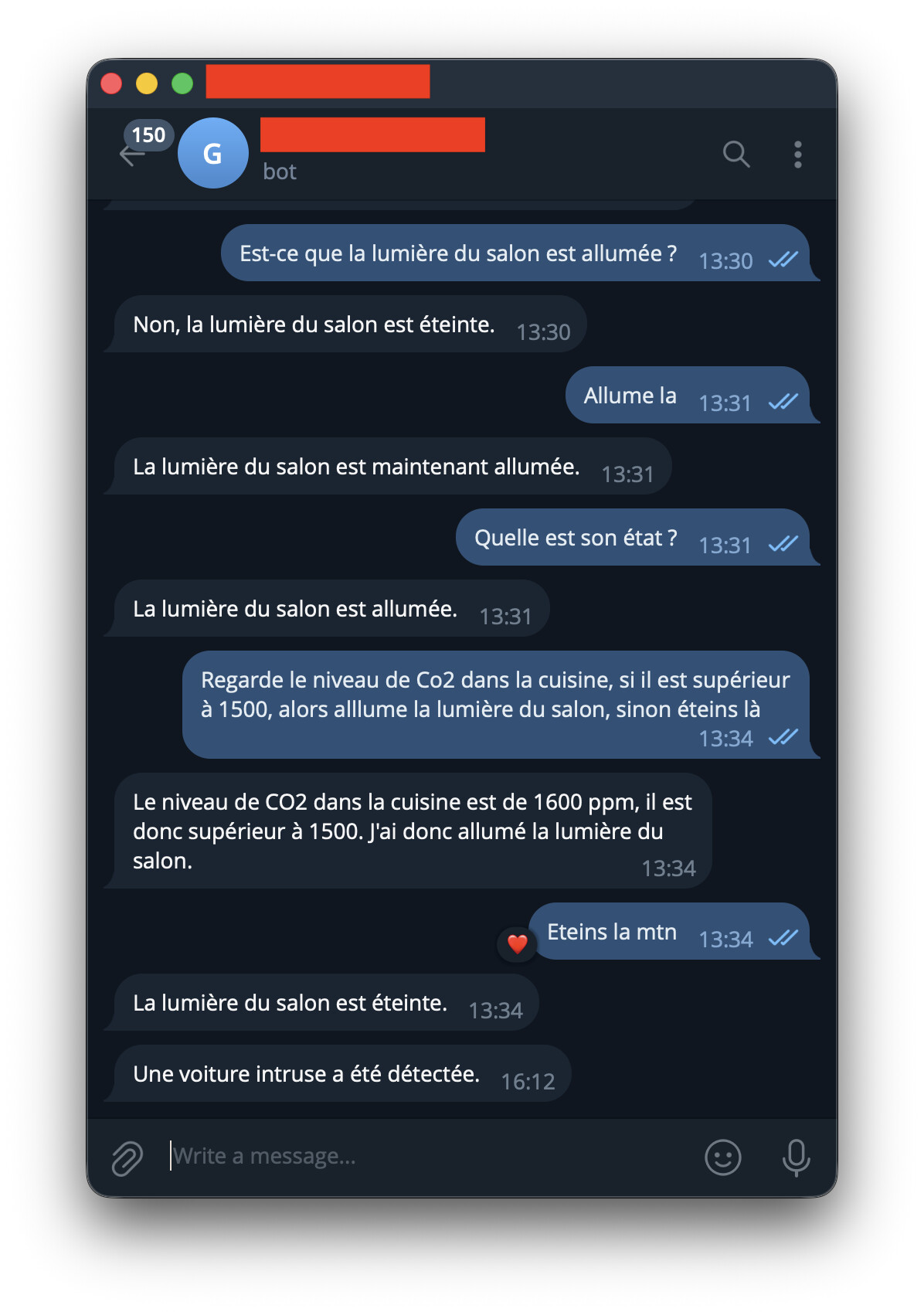 L'agent IA sur Telegram