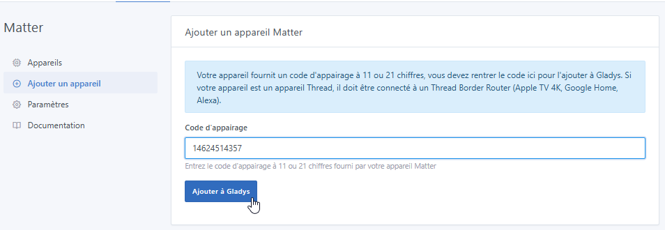 Ajout d&#39;un appareil