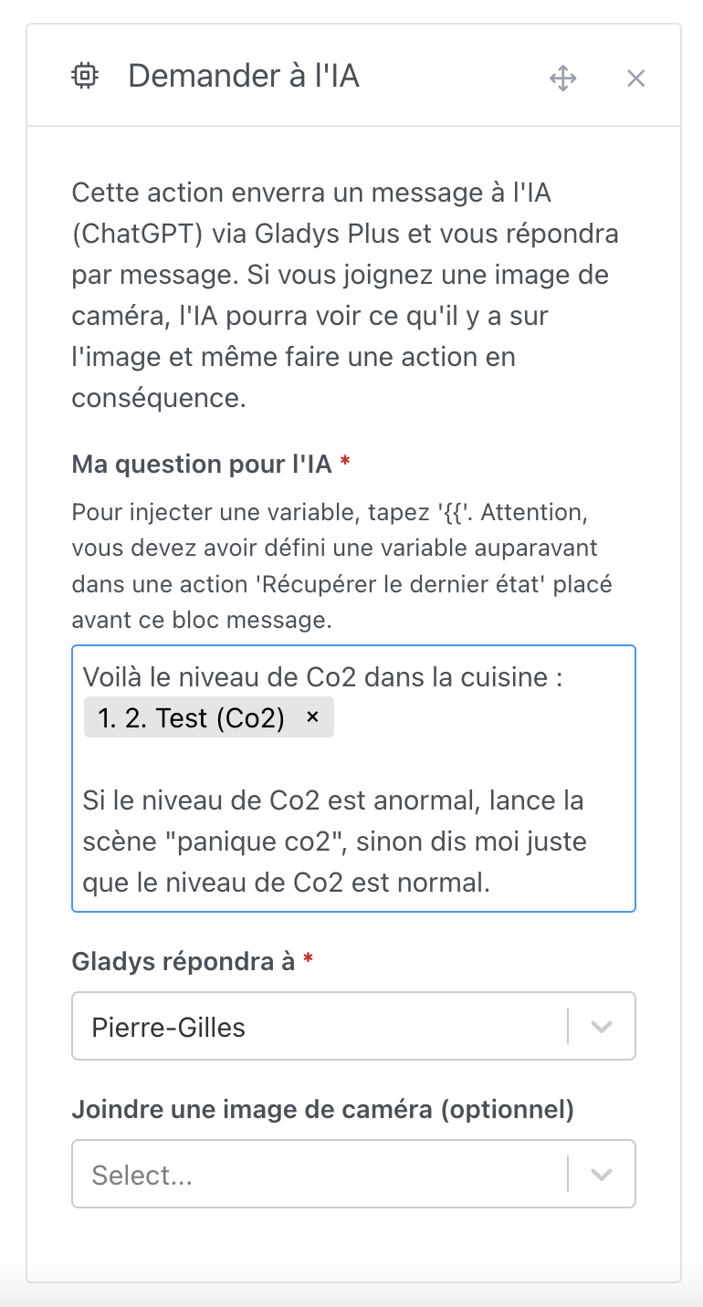 IA Proactive Analyse Co2 capteur Gladys