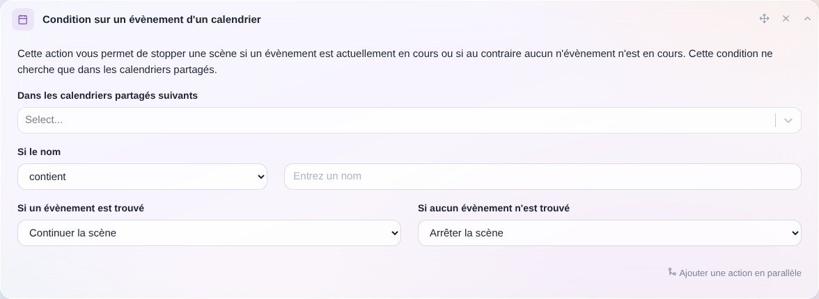Un évènement est en cours dans le calendrier