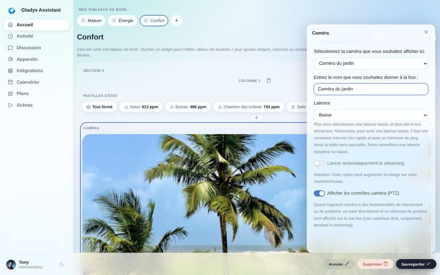 Ajouter une caméra à Gladys Assistant