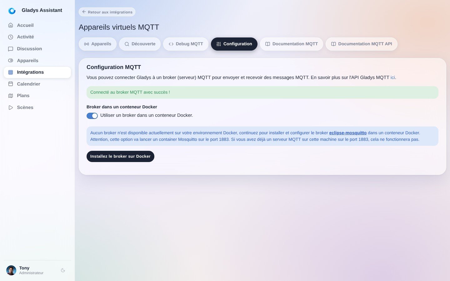 Configurer un broker MQTT dans Gladys Assistant