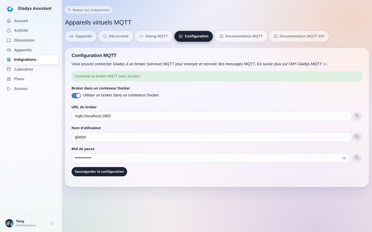 Configurer un broker MQTT dans Gladys Assistant