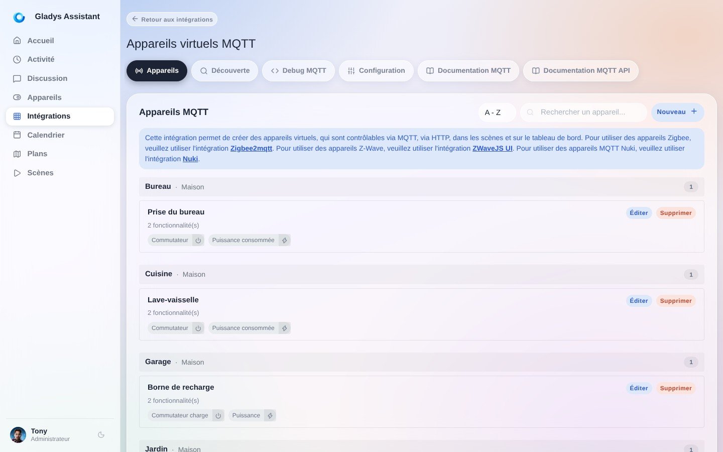 Déclarer un péripérique MQTT dans Gladys Assistant