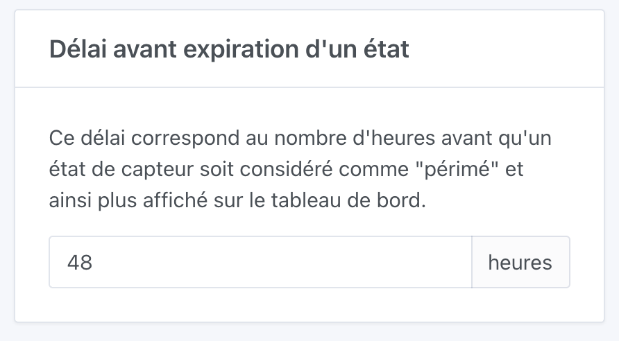 Délai avant expiration d&#39;un état