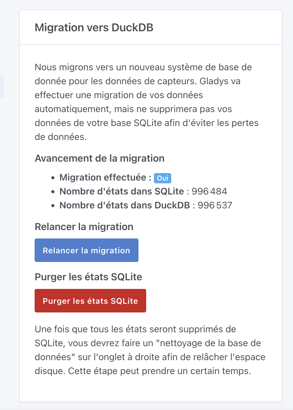 Migration vers DuckDB Récapitulatif