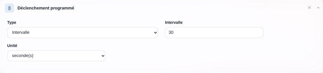 Scène programmée à intervalle