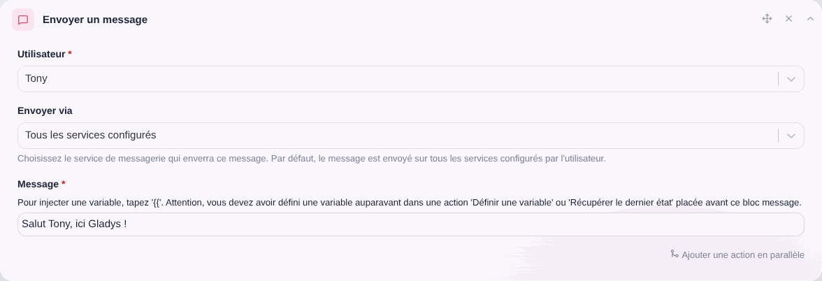 Envoyer un message