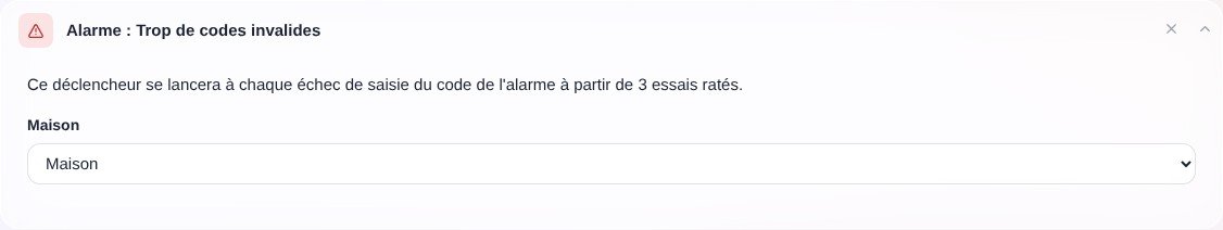 Alarm mauvais code scène
