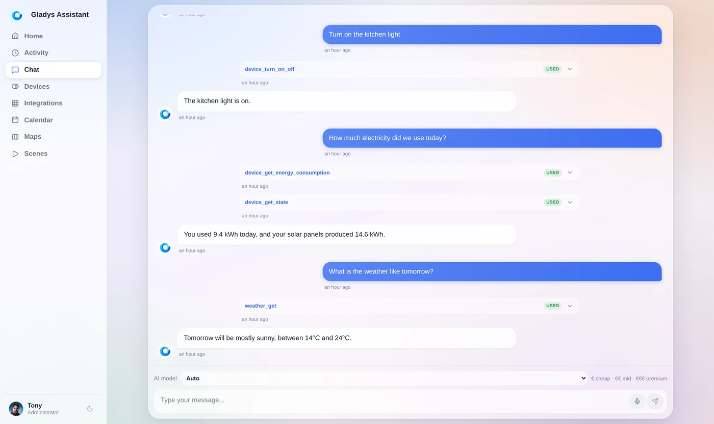 Talking to Gladys Assistant